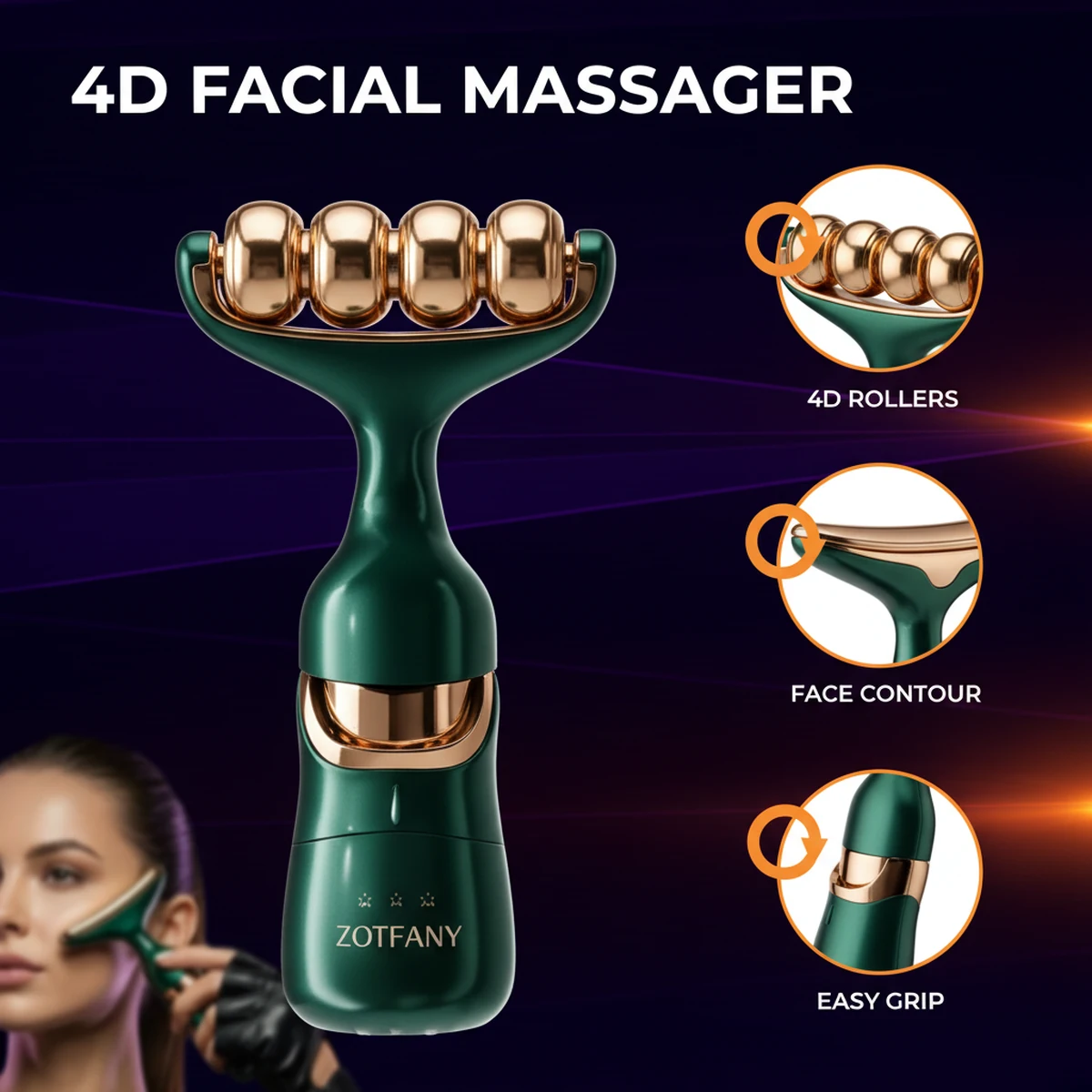 4D Facial Massager by AlphagearX BD for skin rejuvenation and relaxation in Bangladesh.