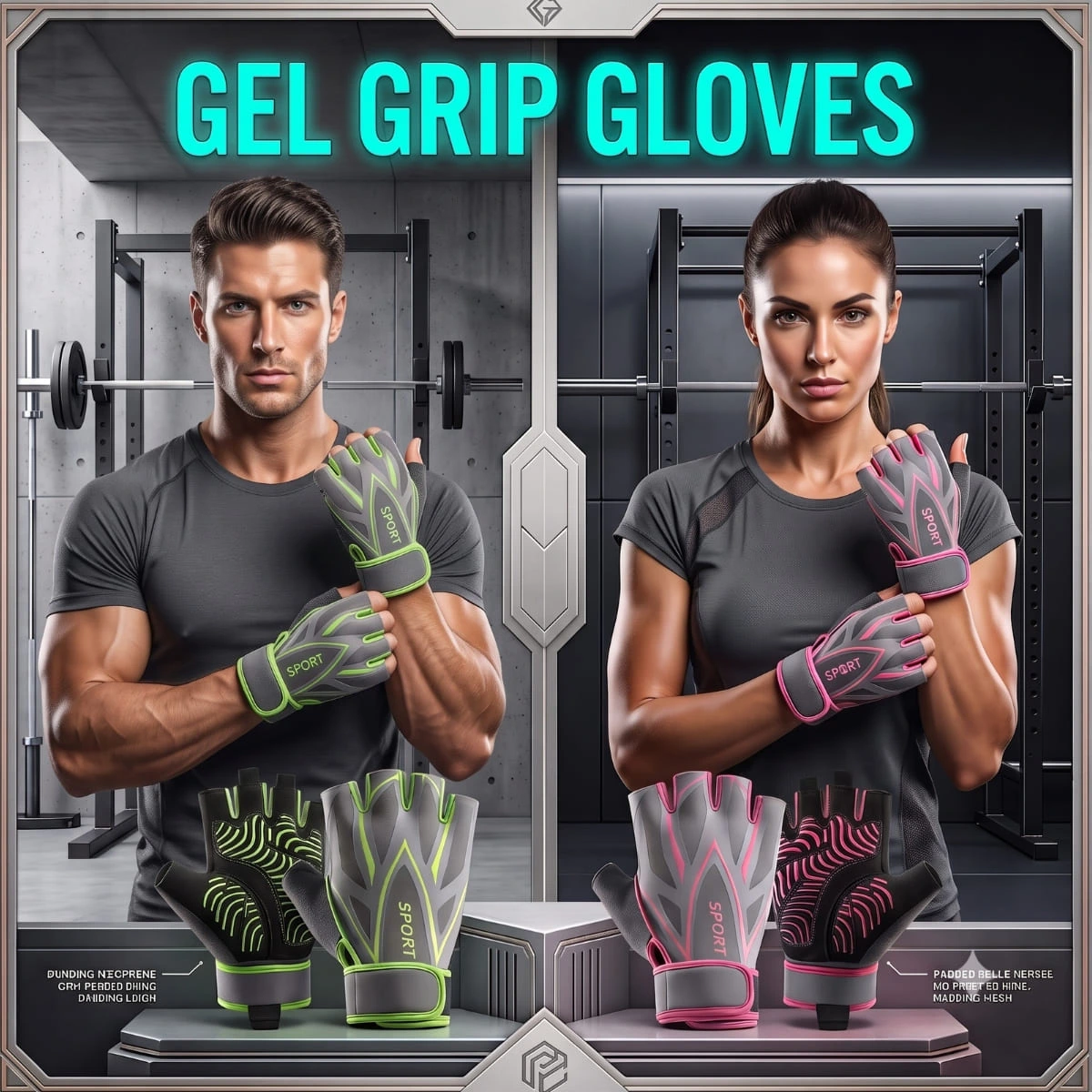 Alpha Gel Grip Training Gloves by AlphagearX BD for palm protection and heavy lifting in Bangladesh.