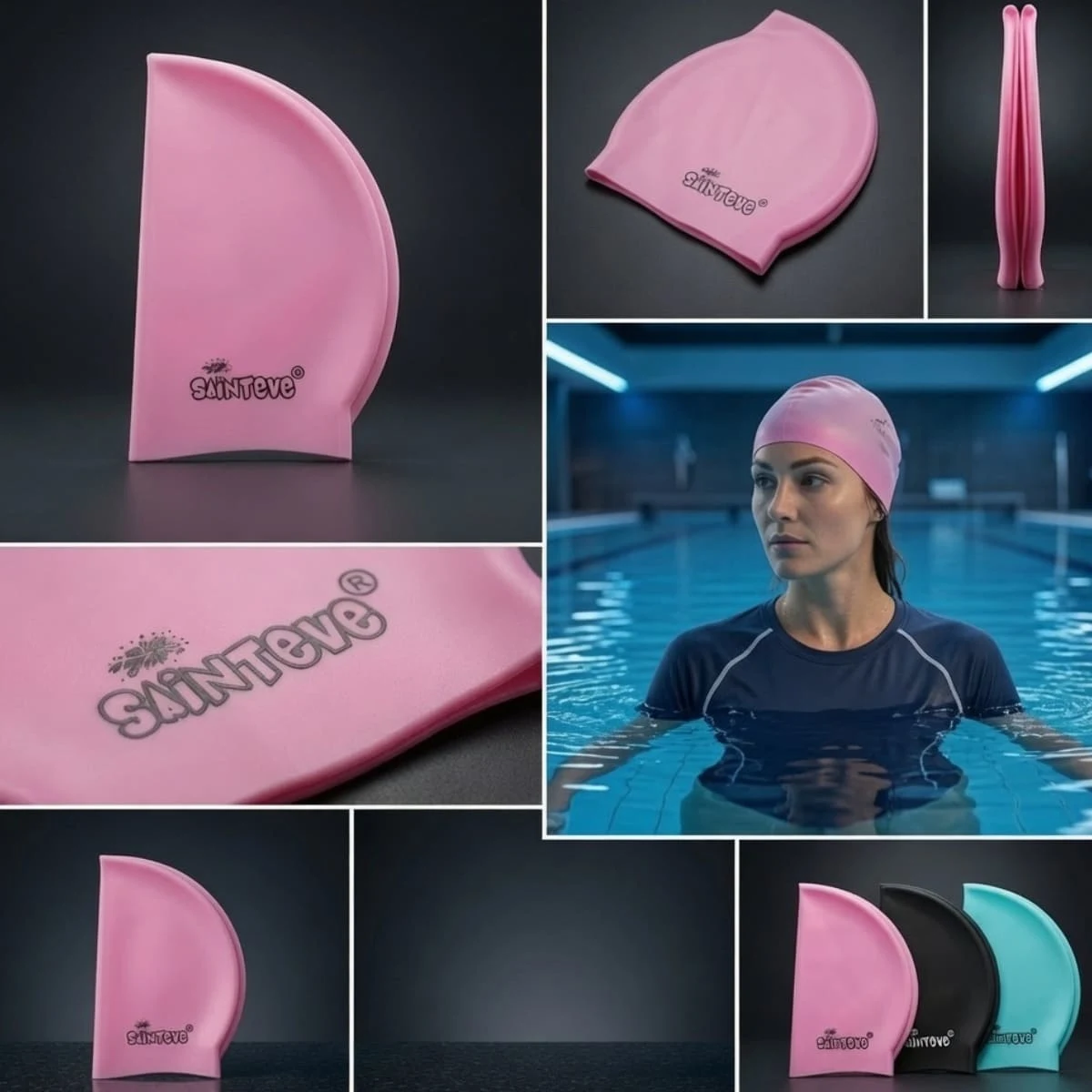 Alpha Premium Silicone Swim Cap by AlphagearX BD for hair protection and swimming in Bangladesh.