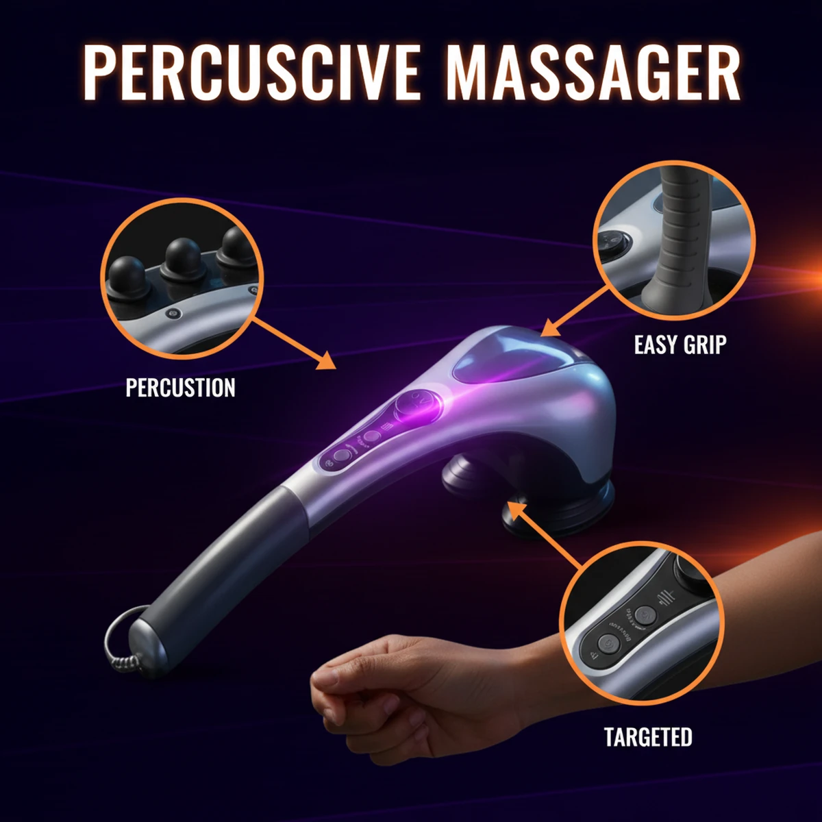 Handheld Percussive Massager by AlphagearX BD for muscle recovery and relaxation in Bangladesh.