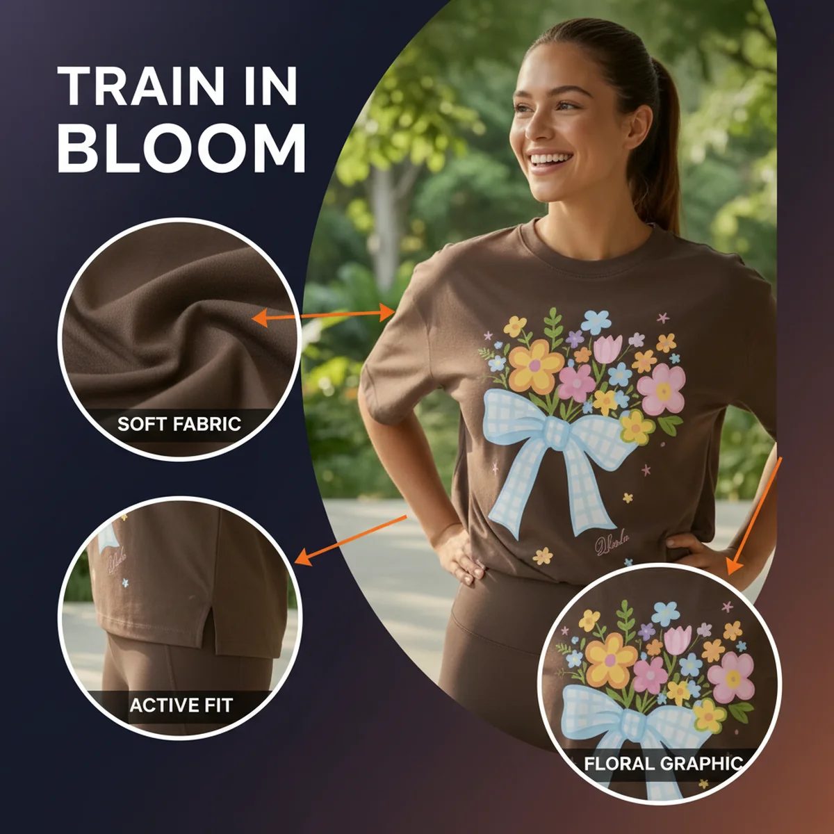 alphagearx-bd-train-without-limits-floral-active-tee-price-bd.webp Train Without Limits Floral Active Tee by AlphagearX BD for yoga, meditation & outdoor training in Bangladesh