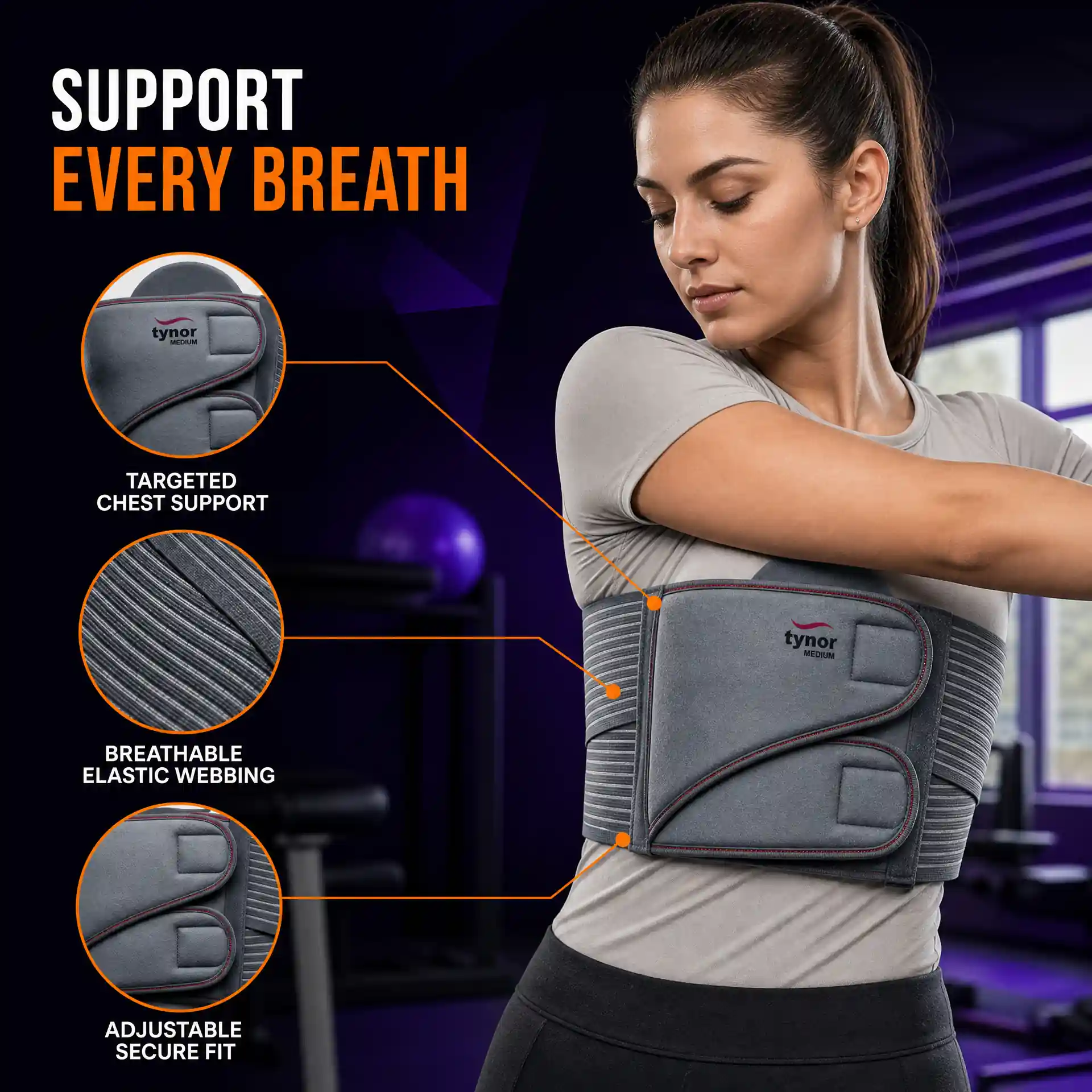 Tynor Rib Belt by AlphagearX BD for chest support and rib injury recovery in Bangladesh.