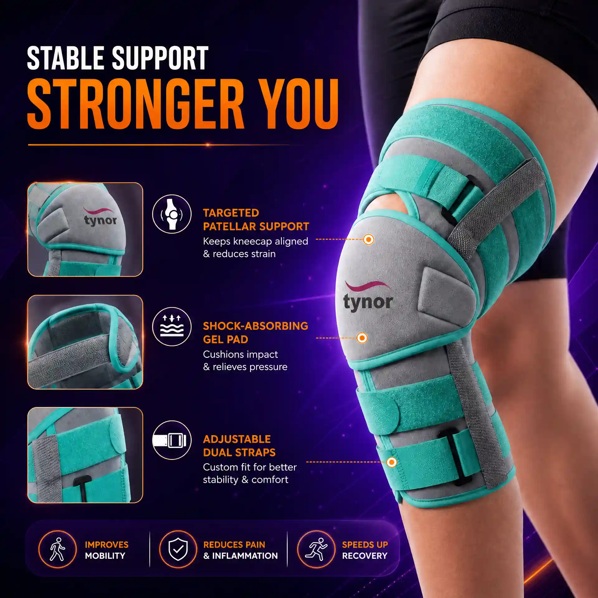 Tynor Premium Knee Immobilizer by AlphagearX BD for rigid joint support and injury recovery in Bangladesh.