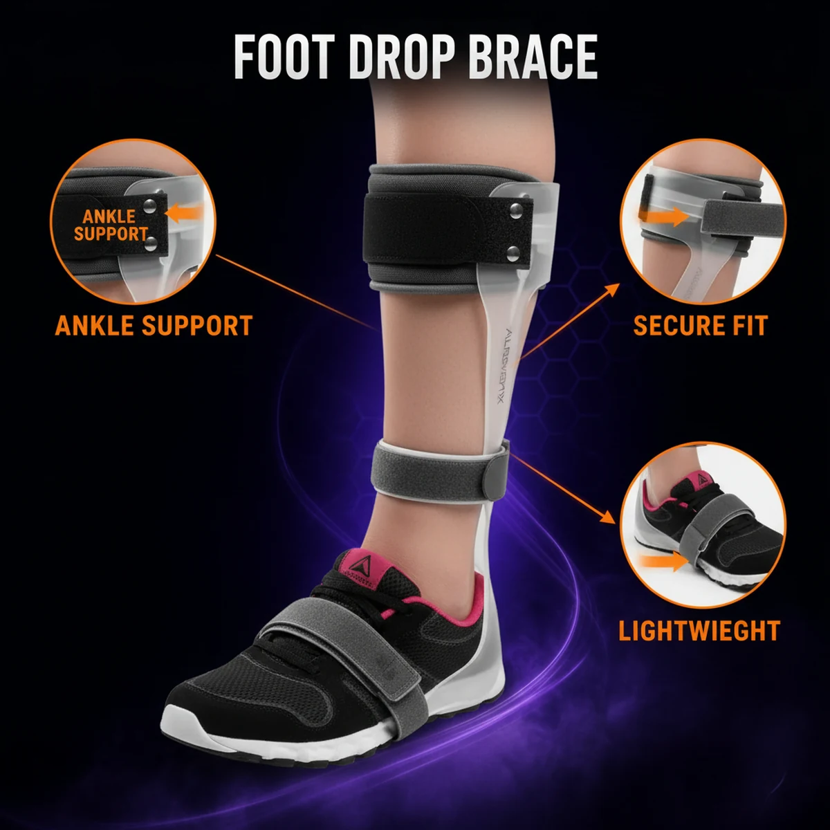 AFO Drop Foot Brace & Splint by AlphagearX BD for ankle support, foot drop correction, and mobility assistance in Bangladesh.