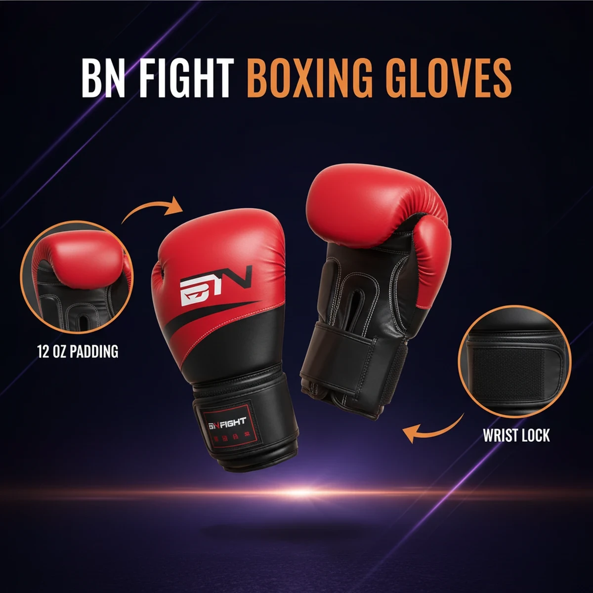 BN Fight Boxing Gloves by AlphagearX BD for combat training and knuckle protection in Bangladesh.