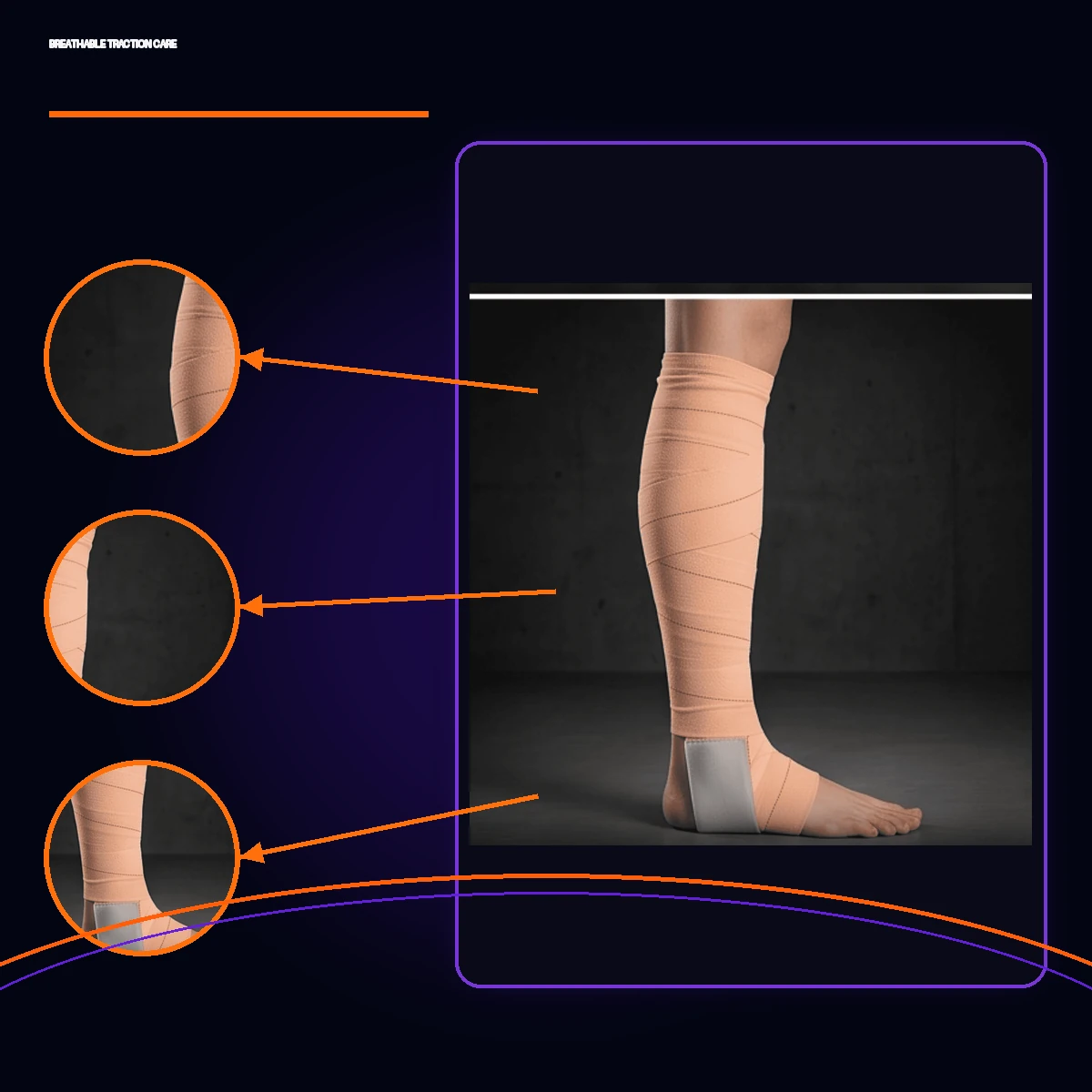 Breathable Leg Skin Traction Kit by AlphagearX BD for lower limb fracture recovery and traction therapy in Bangladesh.