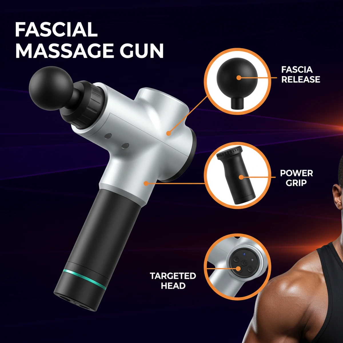 Fascial Massage Gun by AlphagearX BD for Deep Tissue Muscle Recovery in Bangladesh.