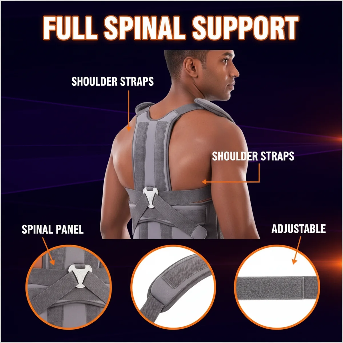 full-spinal-support-posture-brace Full Spinal Support Brace by AlphagearX BD for comprehensive back pain relief and structural alignment in Bangladesh.