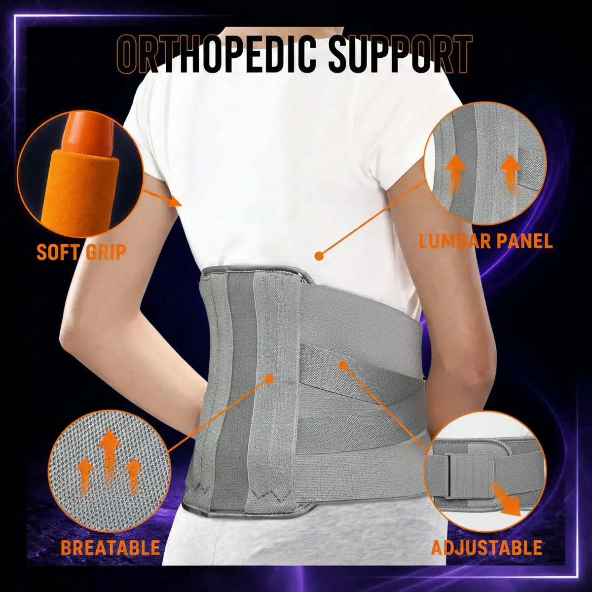Orthopedic Lumbar Support Belt by AlphagearX BD for lower back pain relief and spine stabilization in Bangladesh.