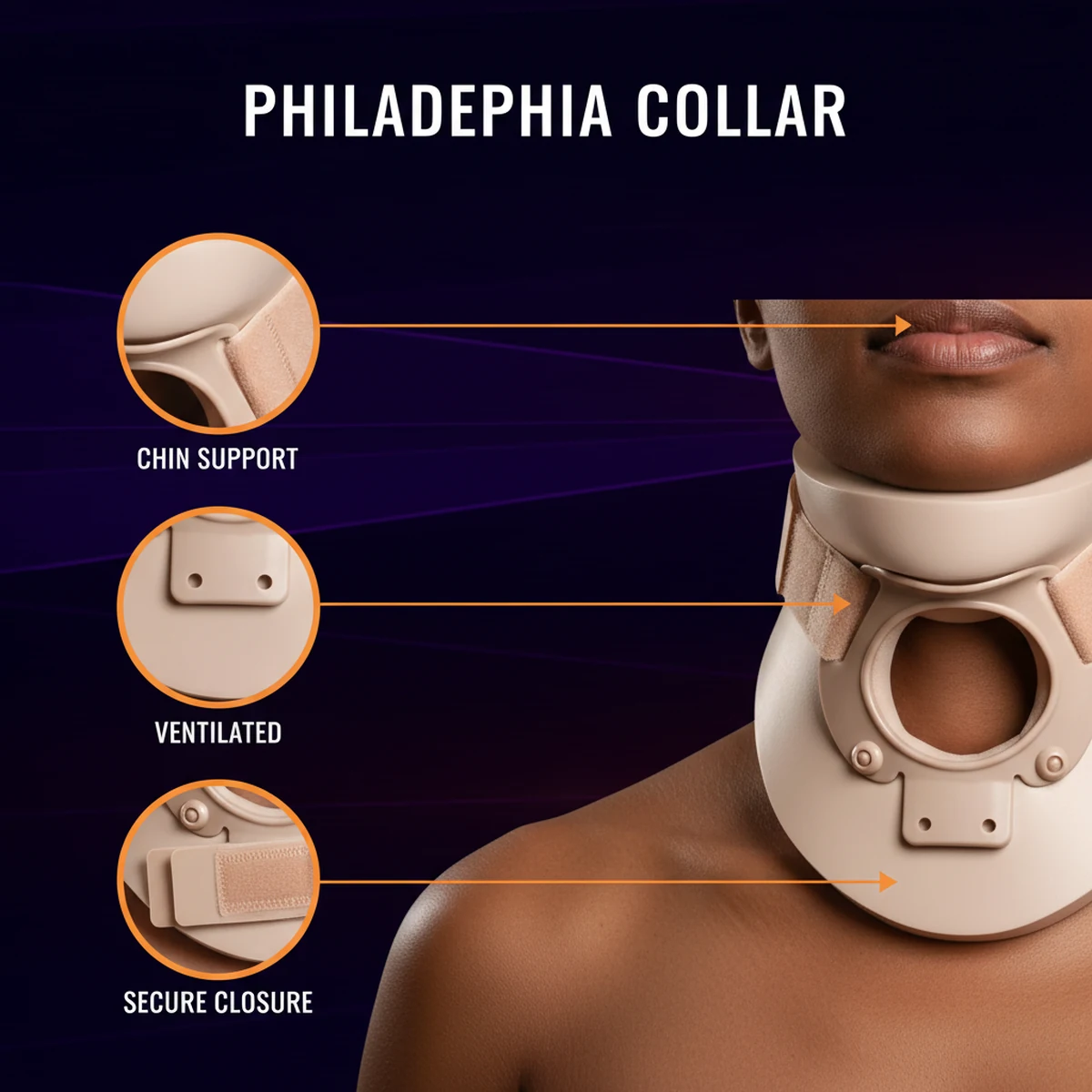 Philadelphia Cervical Collar by AlphagearX BD for rigid neck support and injury recovery in Bangladesh.
