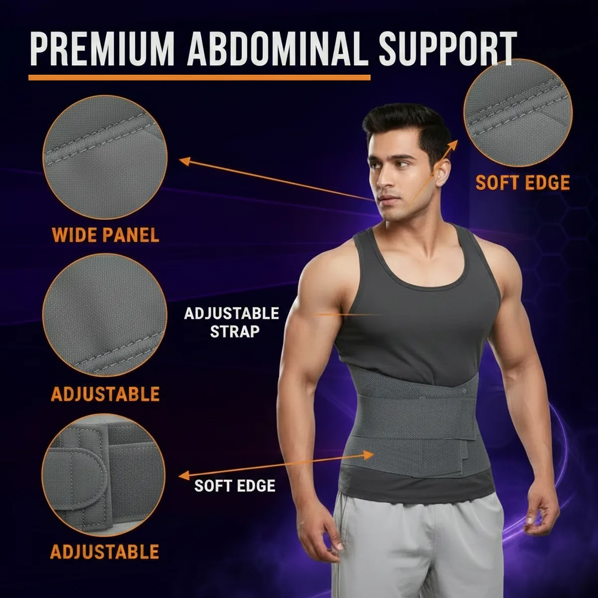 Adjustable Abdominal Support Binder by AlphagearX BD for post-surgery recovery, core stabilization, and postpartum support in Bangladesh.
