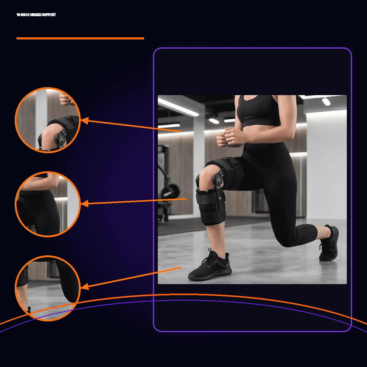 Premium Hinged Knee Brace 18 Inches by AlphagearX BD for Joint Stability and Injury Recovery in Bangladesh.
