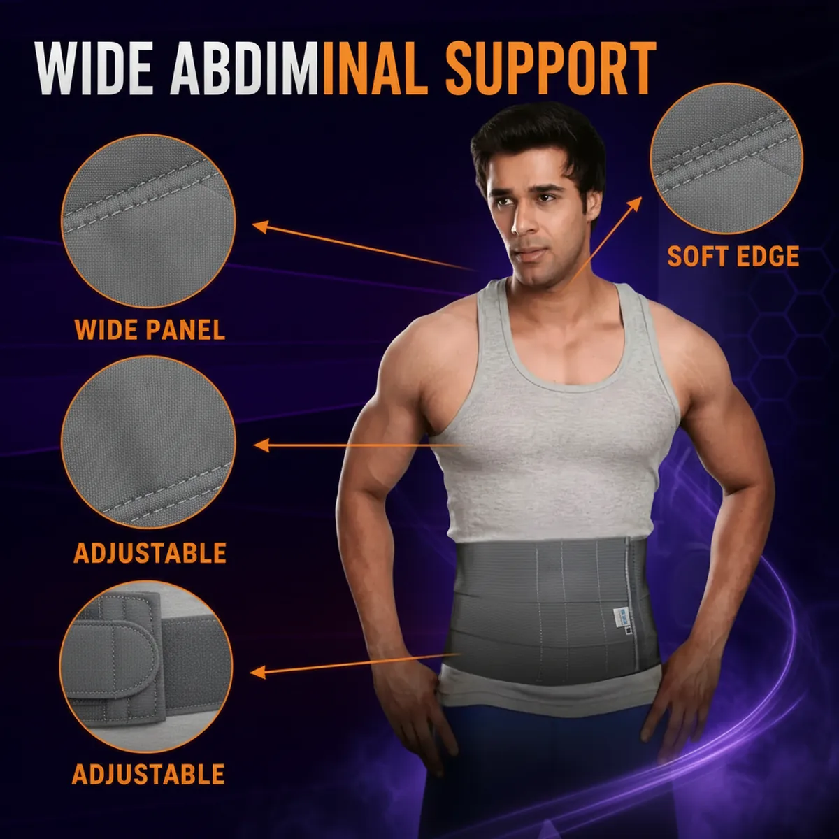 Wide Abdominal Support Belt by AlphagearX BD for core compression and post-surgery recovery in Bangladesh.